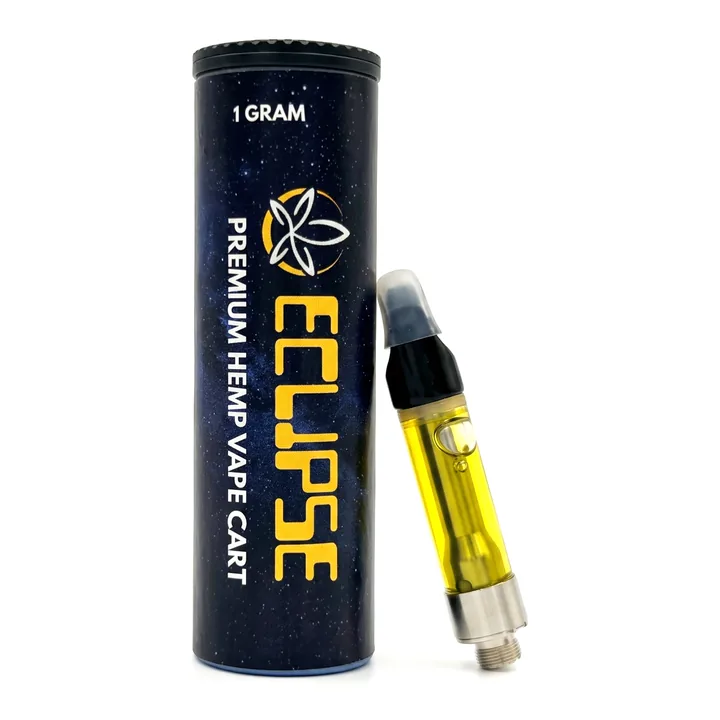 Eclipse 1 gram distillate 510 vape cartridge with its tube